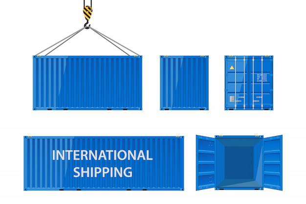 Conteneur d'expédition métallique pour le transport de marchandises.