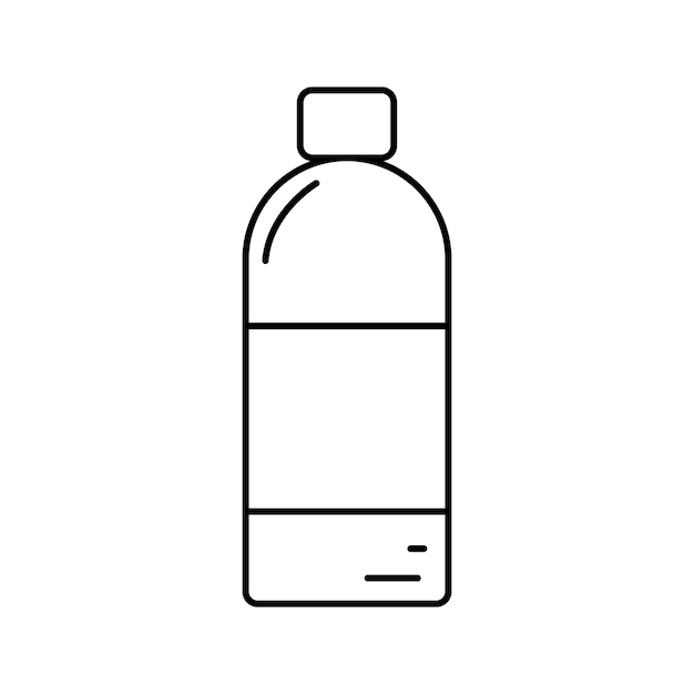 Conteneur Simple De Ligne De Bouteille Pour L'eau Liquide Ou L'image De Contour De Boisson D'une Bouteille En Verre Ou En Plastique