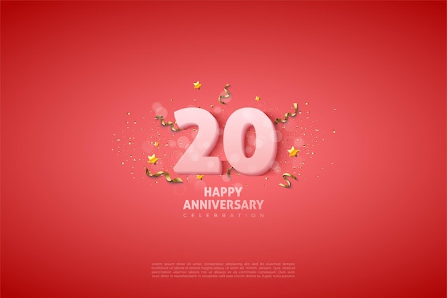 Contexte du 20e anivversaire avec une petite image derrière