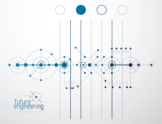 Contexte industriel et d'ingénierie de vecteur, futur plan technique. Plan abstrait du mécanisme, schéma mécanique.