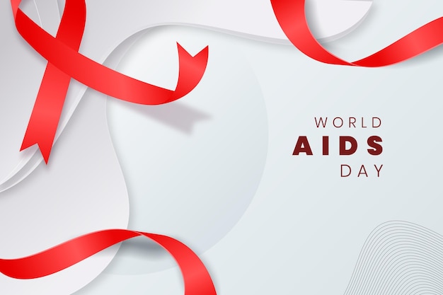 Vecteur contexte de la journée mondiale du sida de style papier