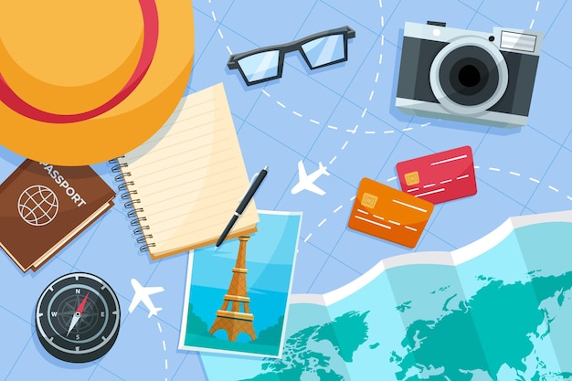 Vecteur contexte de la journée mondiale du tourisme