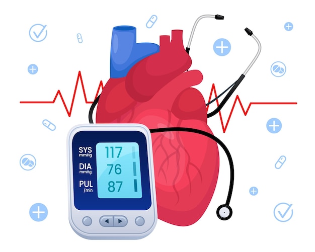 Contexte De La Journée Mondiale De L'hypertension, Illustration Vectorielle Médicale