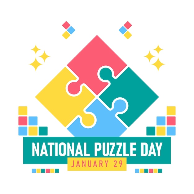 Vecteur contexte de la journée nationale du puzzle