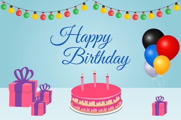 Contexte de joyeux anniversaire avec des cadeaux