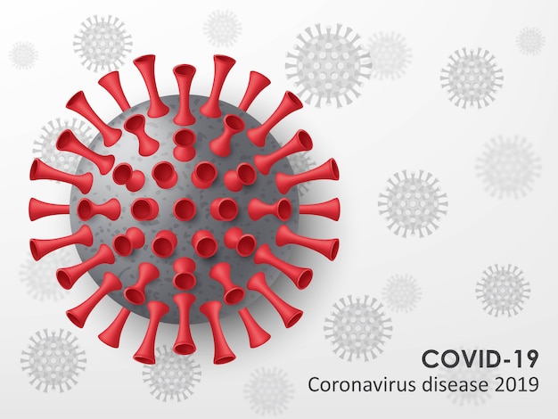 Contexte De La Maladie De Coronavirus. Cellules Virales Réalistes. Illustration.