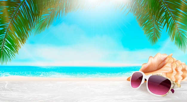 Contexte de paysage de plage
