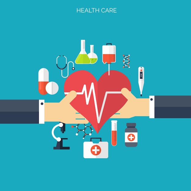 Contexte des soins de santé et de la recherche médicale concept du système de soins de santé médecine et chimie