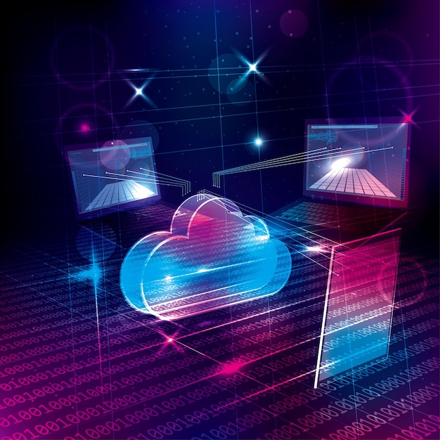 Contexte technologique, conception de concept de cloud computing, serveur de réseau.