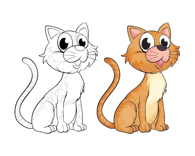 Contour animal pour le vecteur de chat mignon Illustration