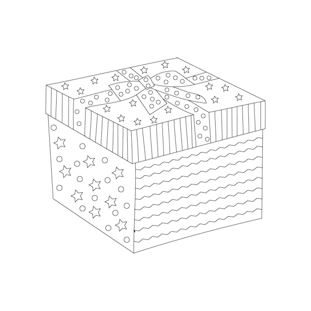 Vecteur contour de la boîte décorative