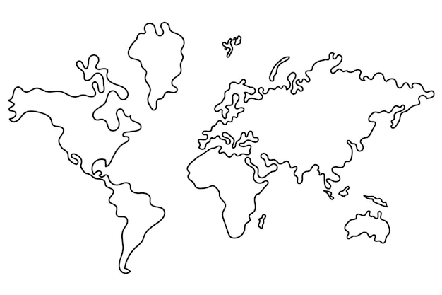 Vecteur le contour de la carte du monde carte du monde grise illustration vectorielle