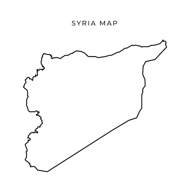 Contour de la carte de la Syrie Carte vectorielle détaillée de la Syrie sur fond blanc