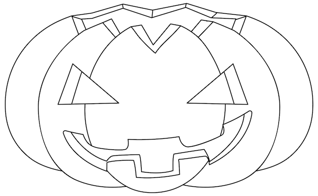 Vecteur contour de doodle de citrouille d'halloween à colorier