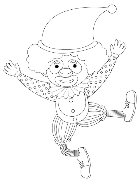 Vecteur contour de doodle clown à colorier