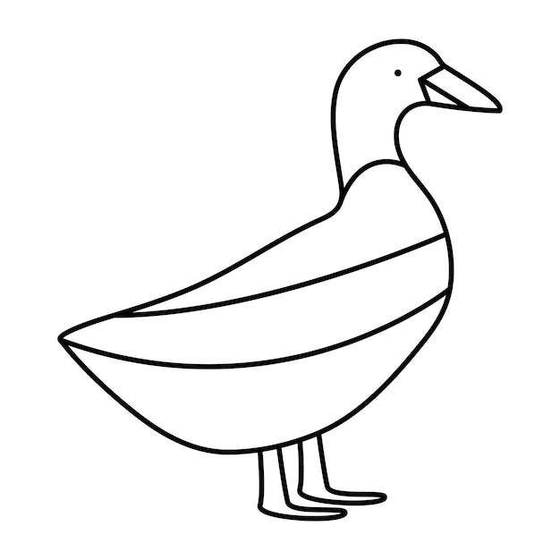 Vecteur contour du canard icône simple oiseau du canard dessin vectoriel à ligne unique