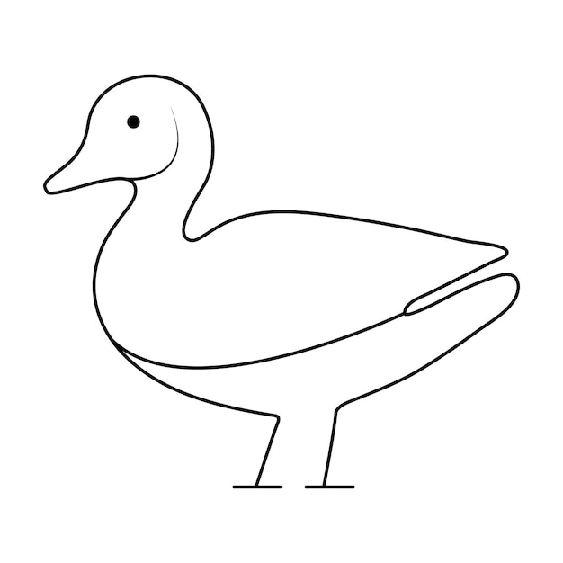 Vecteur contour du canard icône simple oiseau du canard dessin vectoriel à ligne unique
