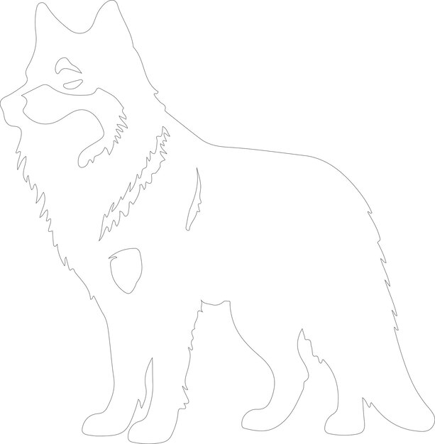 Vecteur contour du malamute d'alaska avec un fond transparent