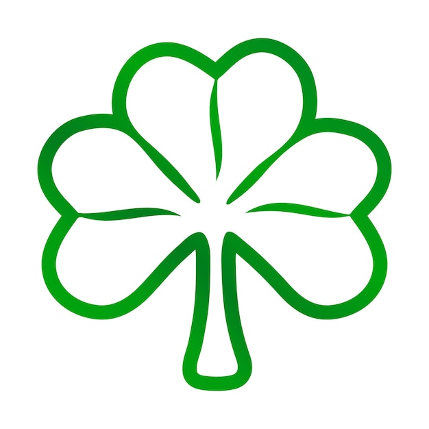 Le Contour Du Trèfle Scintille En Vert émeraude Symbole De La Trinité Et De La Fête Irlandaise De La Saint-patrick Illustration Vectorielle