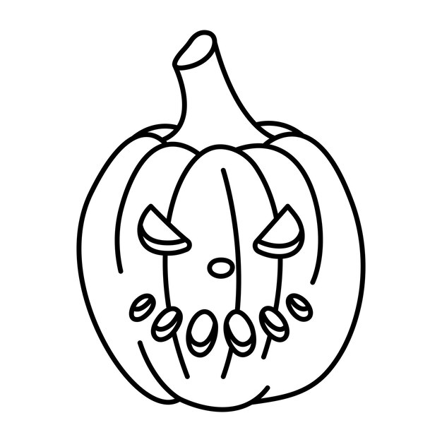 Contour du visage de monstre citrouille d'Halloween