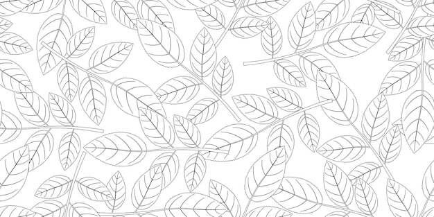 contour de feuilles de rose motif sans couture