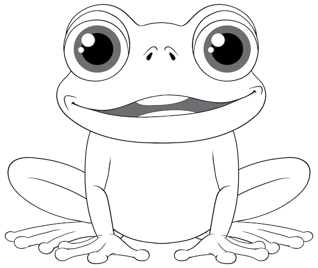 Vecteur contour de grenouille souriante