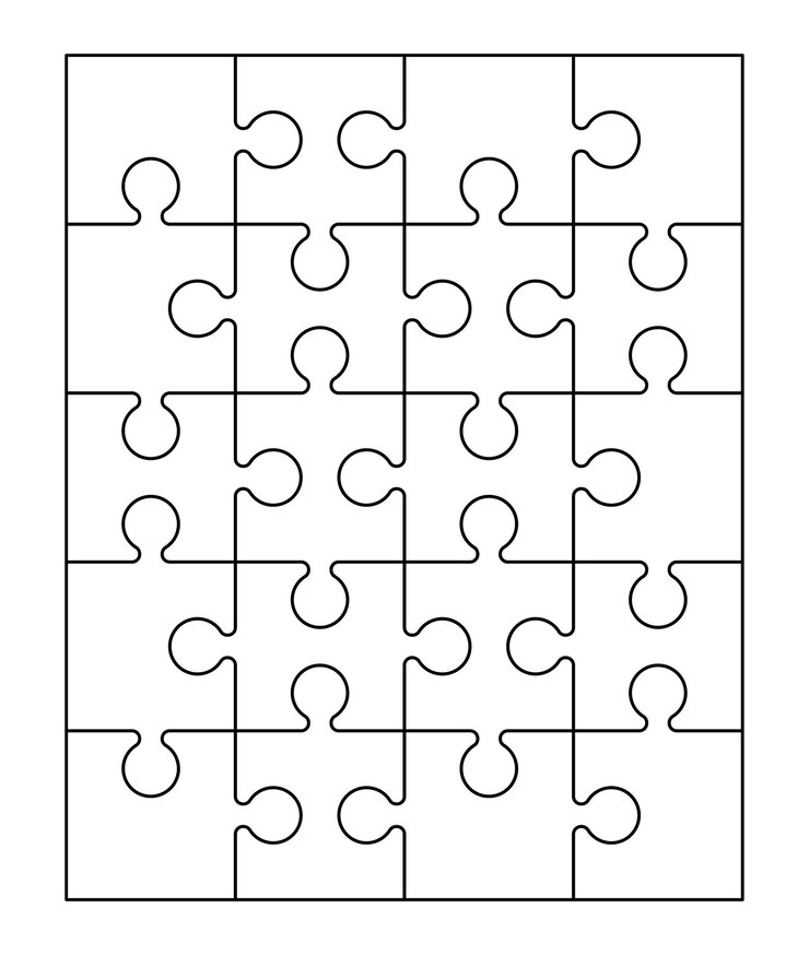 Vecteur le contour de la grille du puzzle