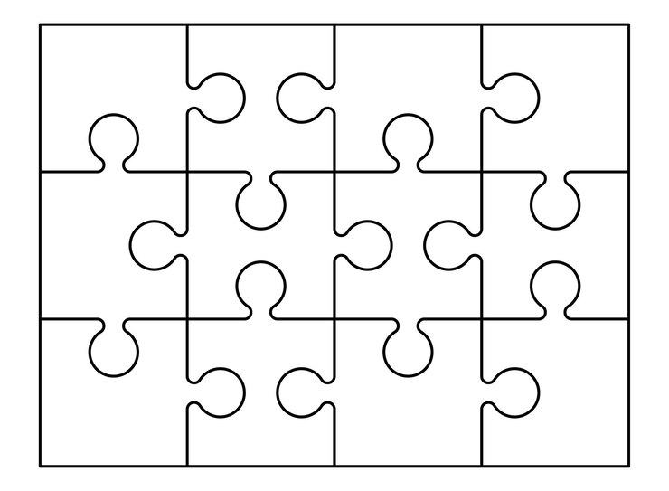 Vecteur le contour de la grille du puzzle