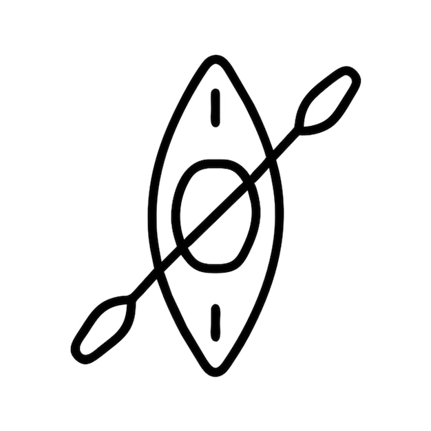 le contour de l'icône du canoë
