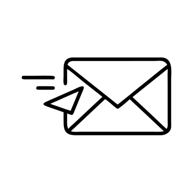 Vecteur contour de l'icône du courrier de l'envoyé