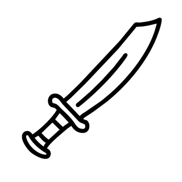Le contour de l'icône de l'épée médiévale