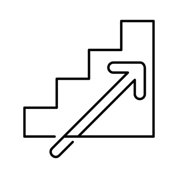 Contour De L'icône De La Flèche Vers Le Haut Des Escaliers