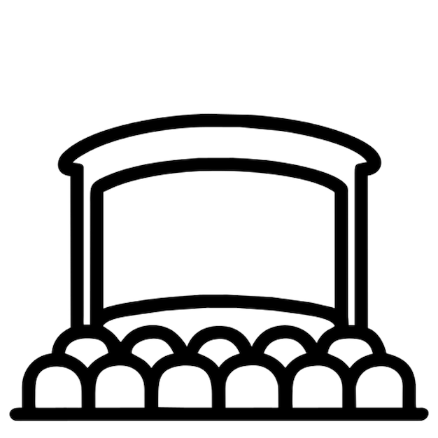 Vecteur contour de l'icône de la salle de concert de l'auditorium