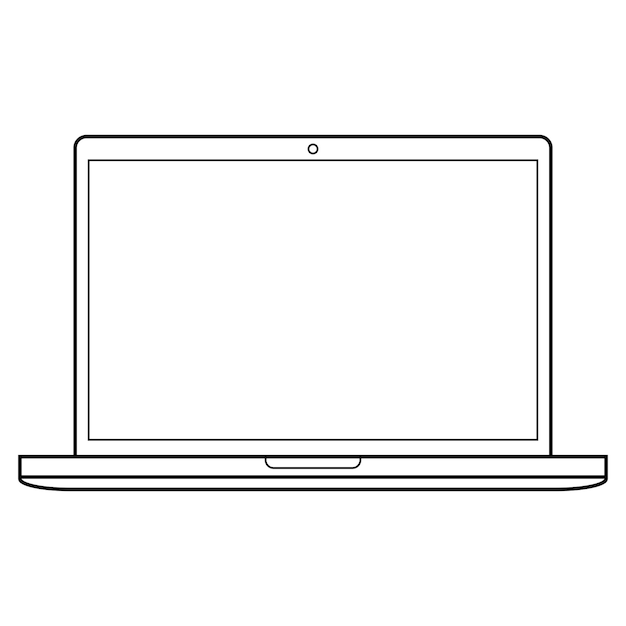 Contour d'ordinateur portable pour la conception UI UX