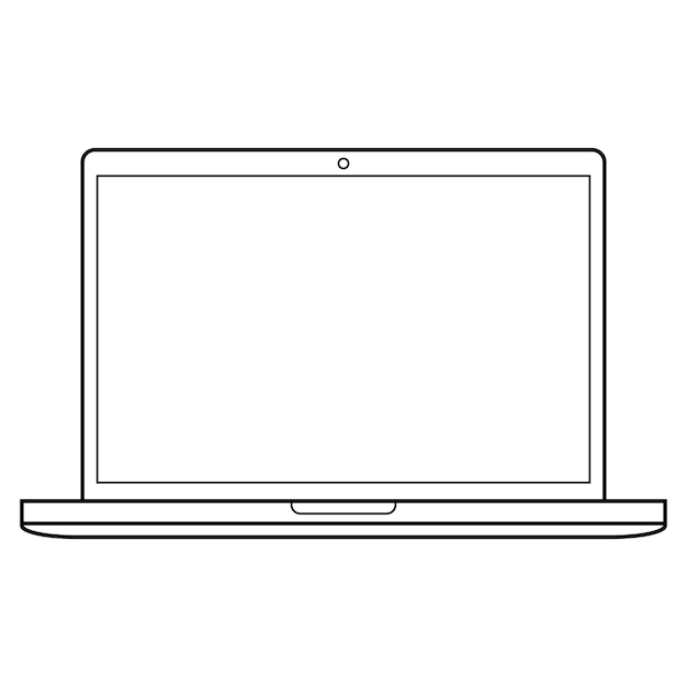 Vecteur contour d'ordinateur portable pour la conception ui ux