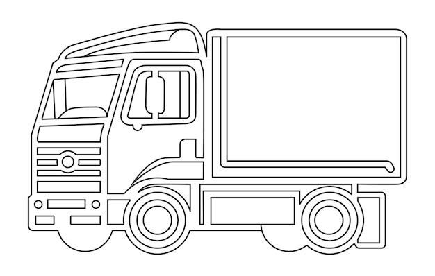 Vecteur contour de remorque de camion de vecteur de camion lourd de vecteur