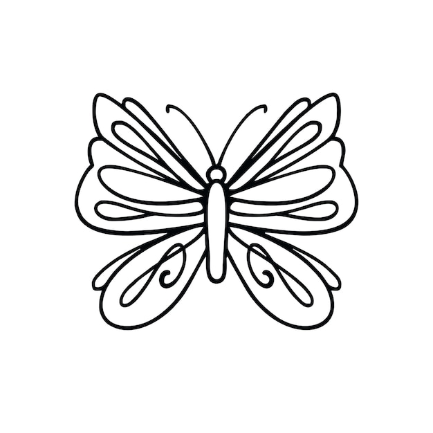 Un contour simple d'un papillon.