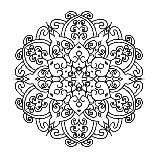 Le Contour Vectoriel Du Mandala Est Un Dessin Décoratif Et Ornemental Pour La Page De Coloration Des Cercles Du Mandala Vectoriel