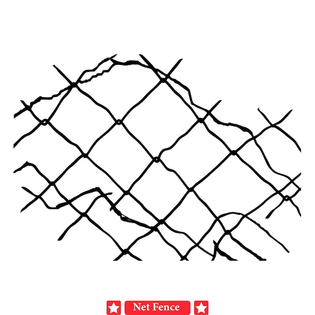 Contours de sécurité Set vectoriel de clôture de filet élégant pour les amateurs de conception