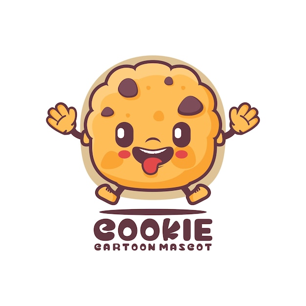 Cookie dessin animé mascotte alimentaire illustration vectorielle