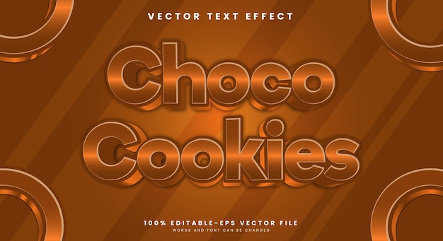 Cookies Choco effet de texte modifiable modèle adapté au menu de nourriture Choco