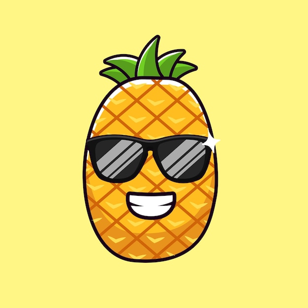 Cool Ananas avec des verres