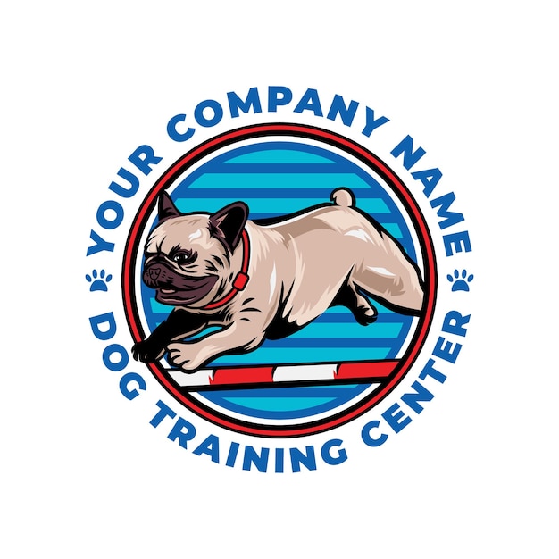 Cool Dog Training Center Concept Logo Vector Icon Illustration Isolé Sur Fond Blanc