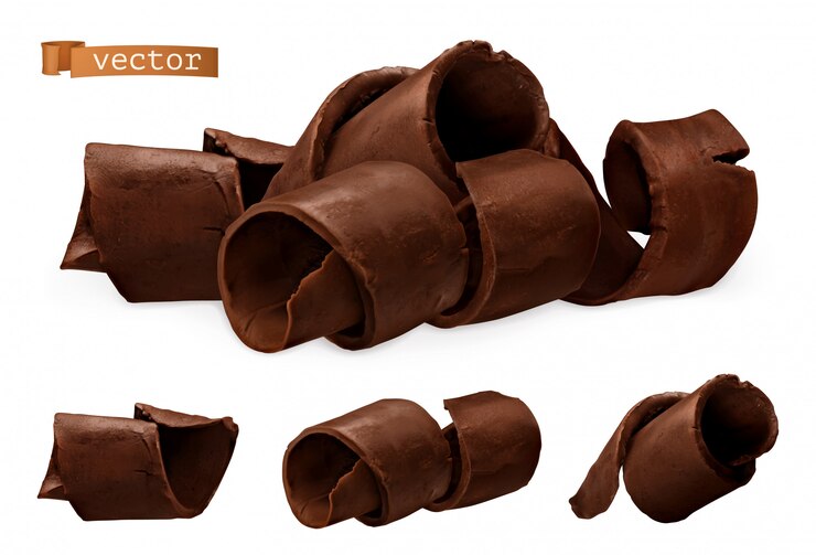 Vecteur copeaux de chocolat. icône réaliste 3d