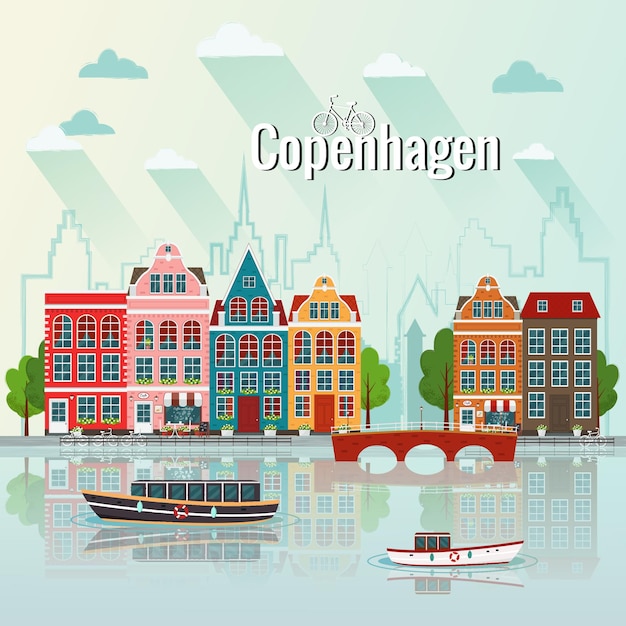 Copenhague. Vieille ville européenne.