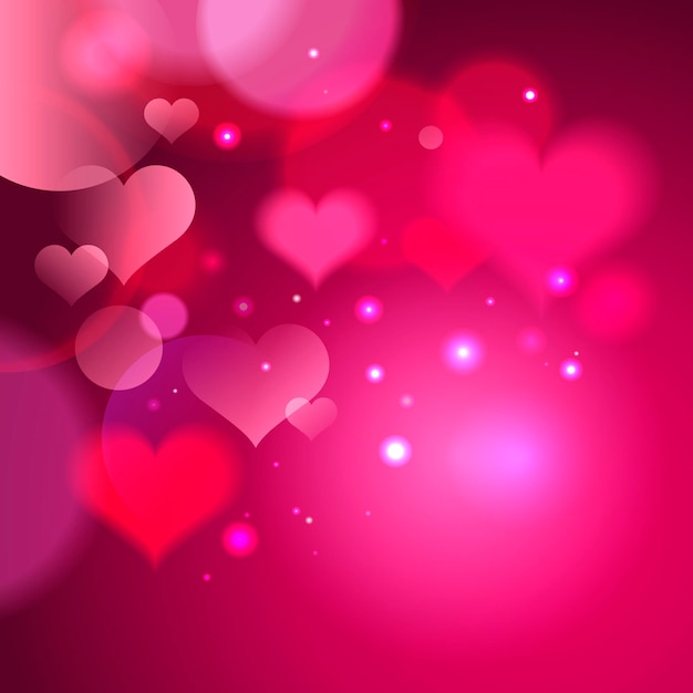 Copiez le fond de l'espace avec la carte de Saint Valentin de couleur rose coeurs