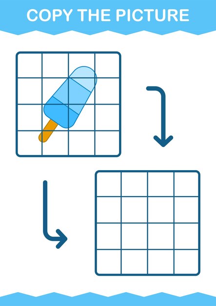 Copiez L'image Avec La Feuille De Calcul De La Crème Glacée Pour Les Enfants