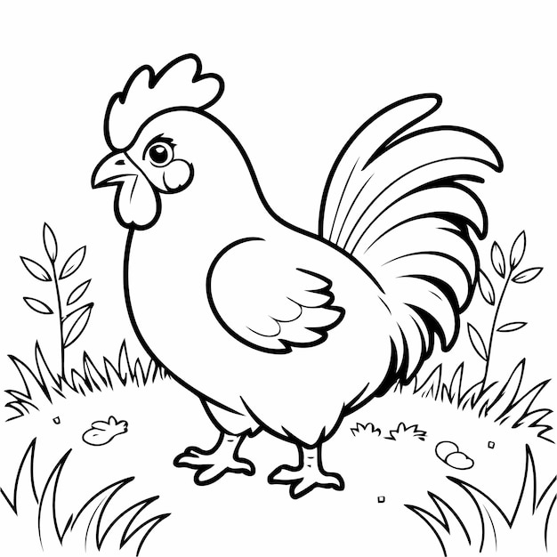 Vecteur le coq adorable pour les livres pour enfants