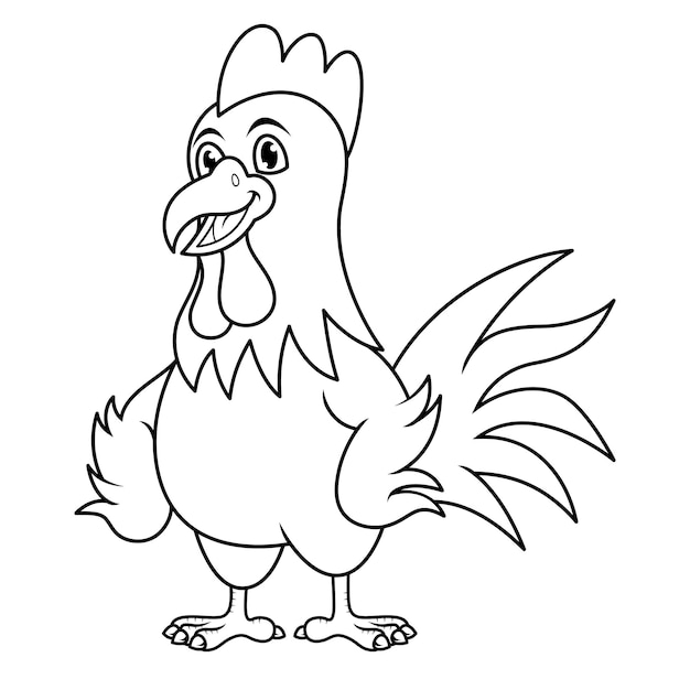 Vecteur un coq de dessin animé posant