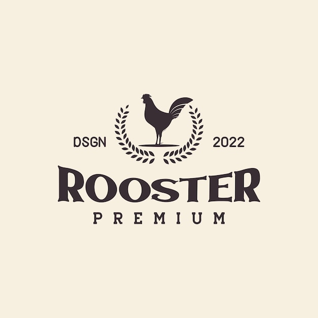 Coq Luxe Hipster Logo Design Vecteur Graphique Symbole Icône Illustration Idée Créative